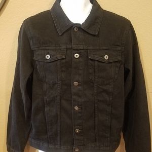Black denim mens jacket